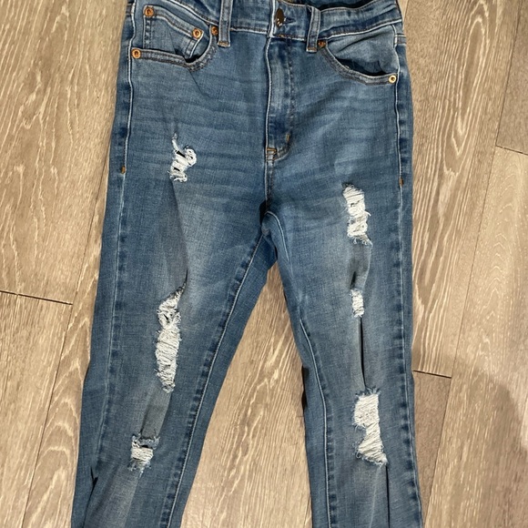 Aeropostale Ripped Skinny Jeans in Blue Size 6 Short - Picture 2 of 6